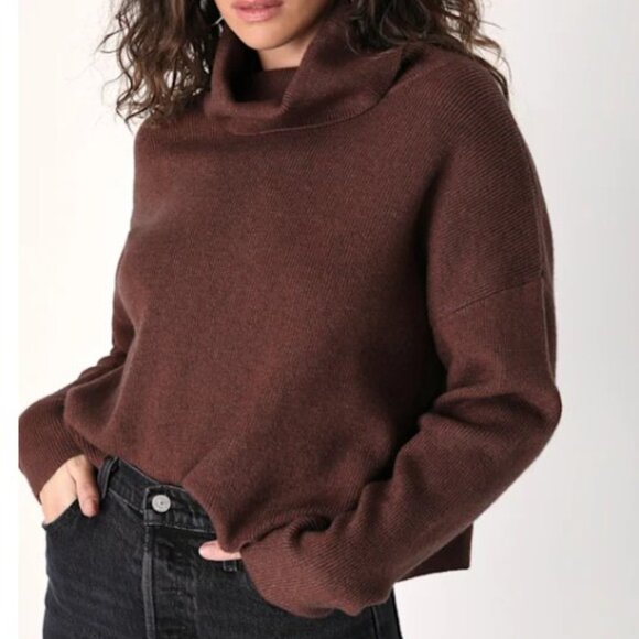 Lulus Let's Cuddle Brown Cowl Neck Sweater - Size S - Picture 2 of 7